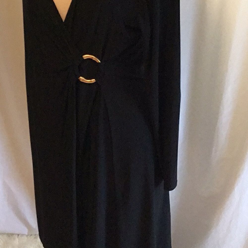 EVAN PICONE black lng sleeve wrap dress in size 10 - Picture 5 of 8